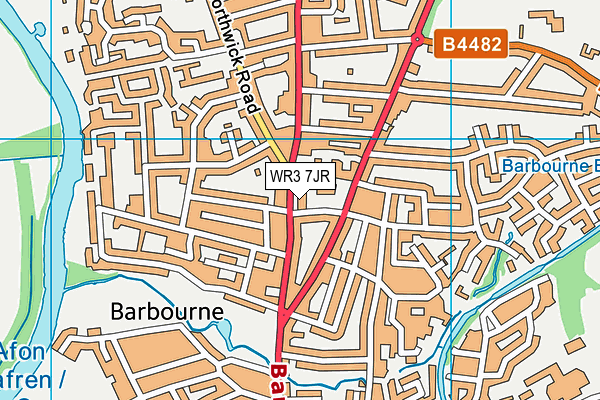 WR3 7JR map - OS VectorMap District (Ordnance Survey)
