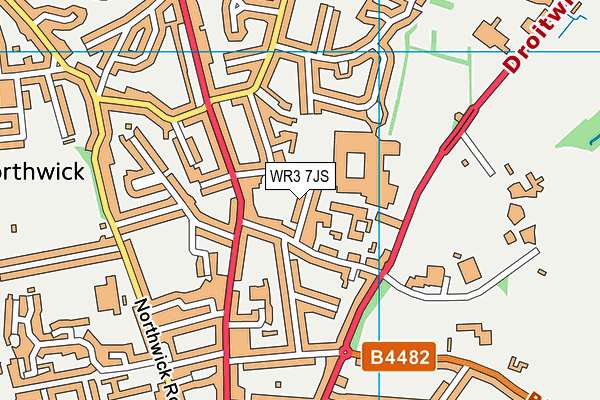 WR3 7JS map - OS VectorMap District (Ordnance Survey)