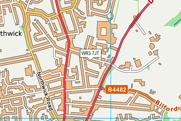 WR3 7JT map - OS VectorMap District (Ordnance Survey)
