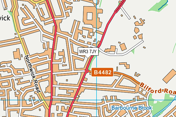 WR3 7JY map - OS VectorMap District (Ordnance Survey)