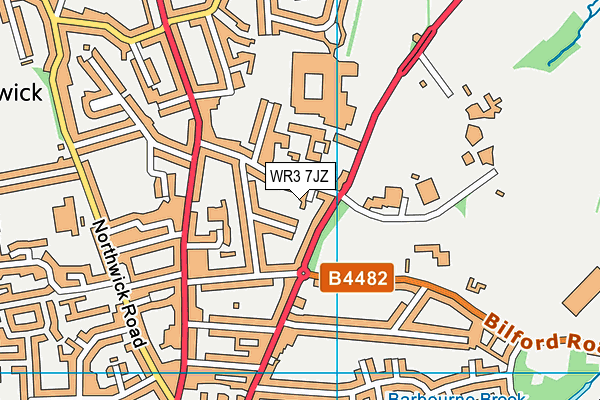 WR3 7JZ map - OS VectorMap District (Ordnance Survey)