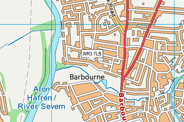 WR3 7LB map - OS VectorMap District (Ordnance Survey)