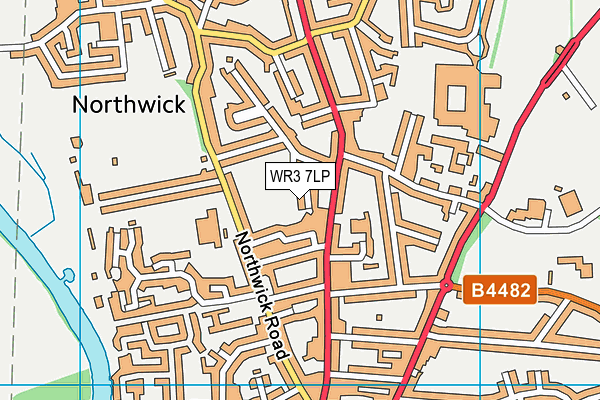 WR3 7LP map - OS VectorMap District (Ordnance Survey)