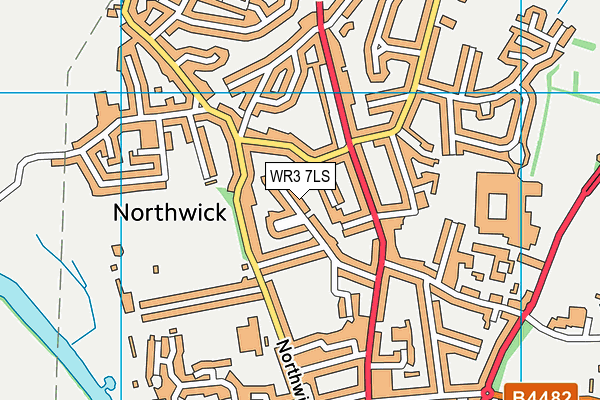 WR3 7LS map - OS VectorMap District (Ordnance Survey)