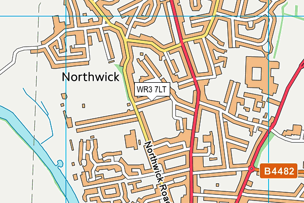 WR3 7LT map - OS VectorMap District (Ordnance Survey)