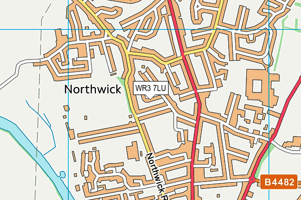 WR3 7LU map - OS VectorMap District (Ordnance Survey)