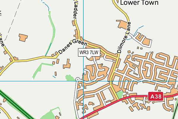 WR3 7LW map - OS VectorMap District (Ordnance Survey)