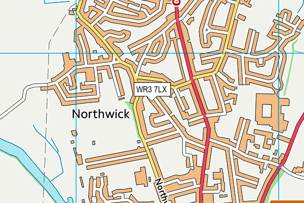 WR3 7LX map - OS VectorMap District (Ordnance Survey)