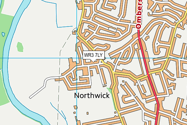 WR3 7LY map - OS VectorMap District (Ordnance Survey)