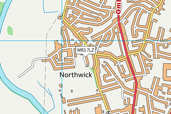 WR3 7LZ map - OS VectorMap District (Ordnance Survey)