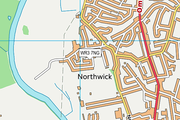 WR3 7NG map - OS VectorMap District (Ordnance Survey)