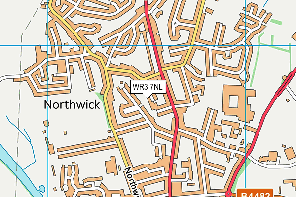 WR3 7NL map - OS VectorMap District (Ordnance Survey)