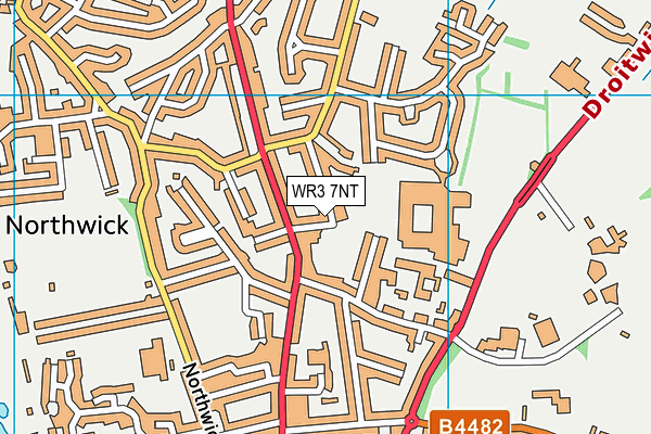 WR3 7NT map - OS VectorMap District (Ordnance Survey)