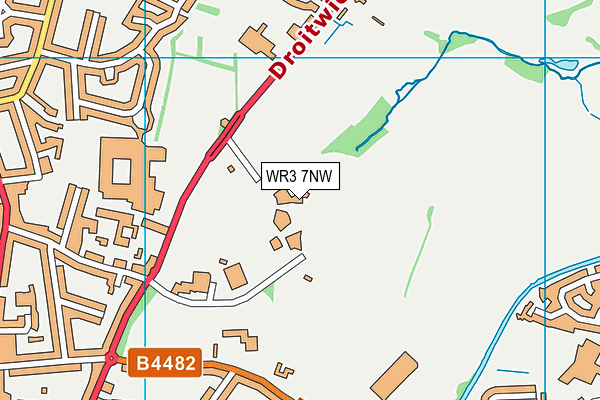 WR3 7NW map - OS VectorMap District (Ordnance Survey)