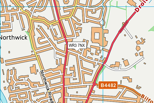 WR3 7NX map - OS VectorMap District (Ordnance Survey)