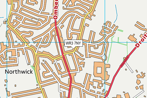 WR3 7NY map - OS VectorMap District (Ordnance Survey)