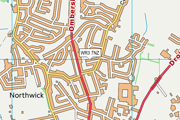 WR3 7NZ map - OS VectorMap District (Ordnance Survey)