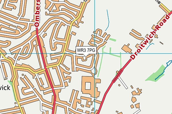 WR3 7PG map - OS VectorMap District (Ordnance Survey)