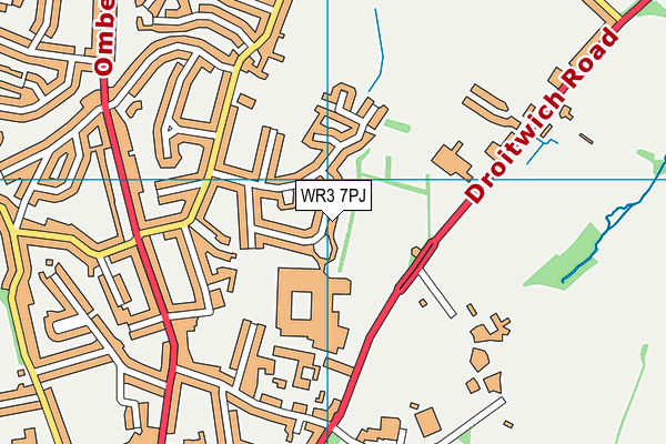 WR3 7PJ map - OS VectorMap District (Ordnance Survey)