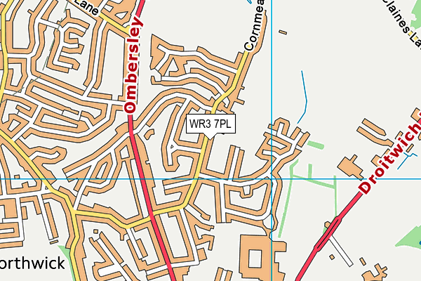 WR3 7PL map - OS VectorMap District (Ordnance Survey)