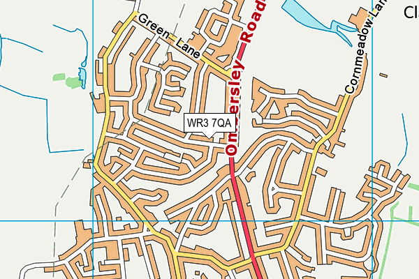 WR3 7QA map - OS VectorMap District (Ordnance Survey)