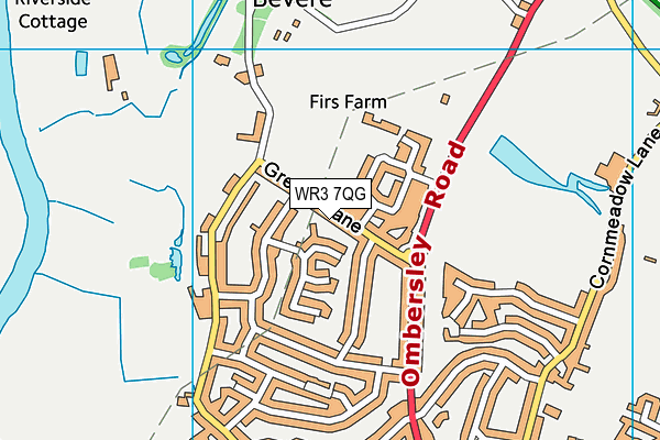 WR3 7QG map - OS VectorMap District (Ordnance Survey)