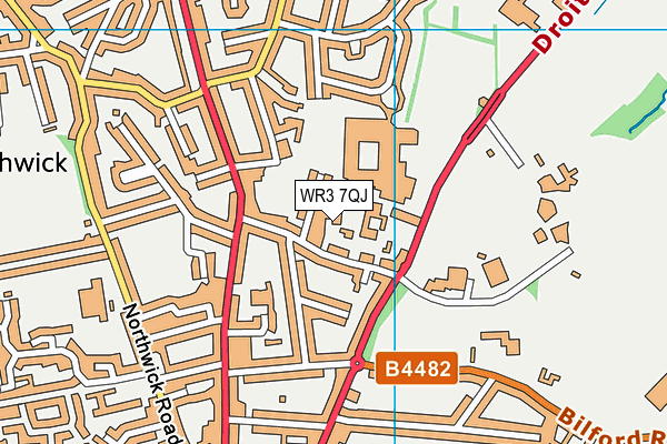 WR3 7QJ map - OS VectorMap District (Ordnance Survey)