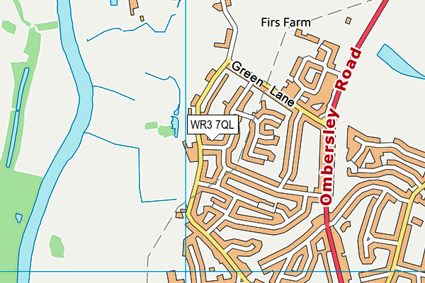 WR3 7QL map - OS VectorMap District (Ordnance Survey)