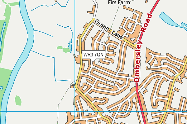 WR3 7QN map - OS VectorMap District (Ordnance Survey)