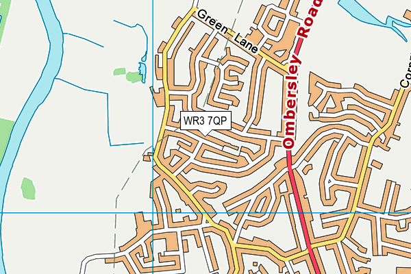 WR3 7QP map - OS VectorMap District (Ordnance Survey)