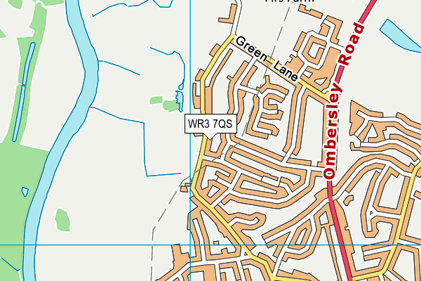 WR3 7QS map - OS VectorMap District (Ordnance Survey)