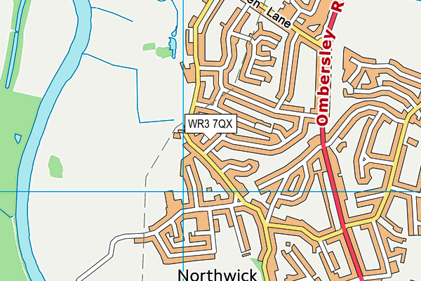 WR3 7QX map - OS VectorMap District (Ordnance Survey)