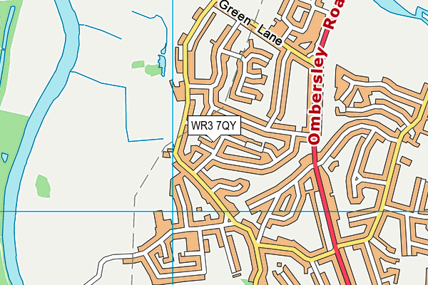 WR3 7QY map - OS VectorMap District (Ordnance Survey)