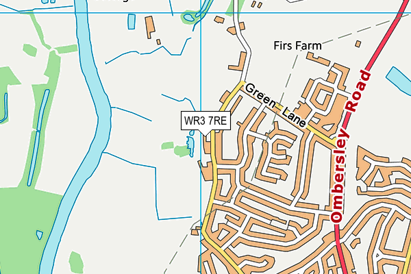 WR3 7RE map - OS VectorMap District (Ordnance Survey)