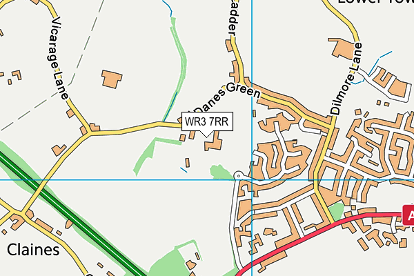 WR3 7RR map - OS VectorMap District (Ordnance Survey)