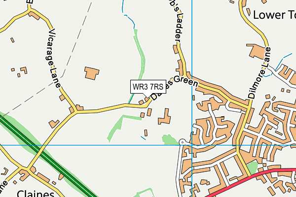 WR3 7RS map - OS VectorMap District (Ordnance Survey)