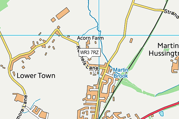 WR3 7RZ map - OS VectorMap District (Ordnance Survey)