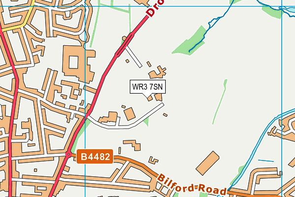 Nuffield Health (Worcester) map (WR3 7SN) - OS VectorMap District (Ordnance Survey)
