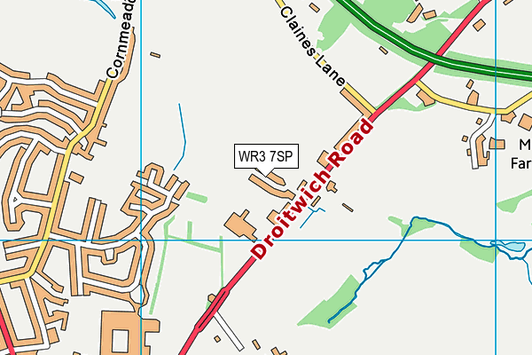 WR3 7SP map - OS VectorMap District (Ordnance Survey)