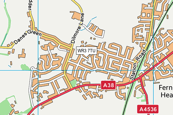 WR3 7TU map - OS VectorMap District (Ordnance Survey)