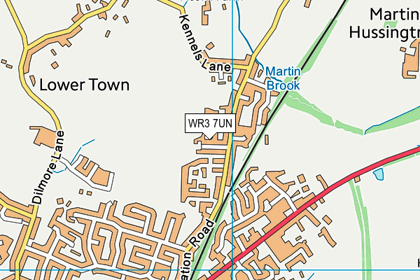 WR3 7UN map - OS VectorMap District (Ordnance Survey)