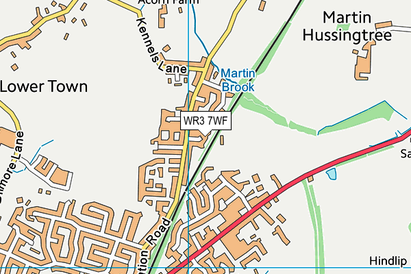 WR3 7WF map - OS VectorMap District (Ordnance Survey)