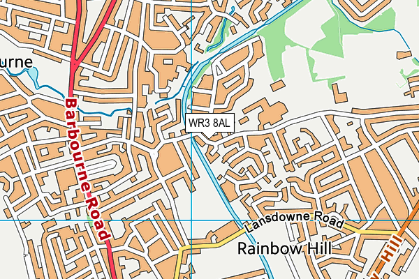 WR3 8AL map - OS VectorMap District (Ordnance Survey)