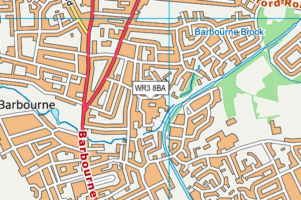 WR3 8BA map - OS VectorMap District (Ordnance Survey)