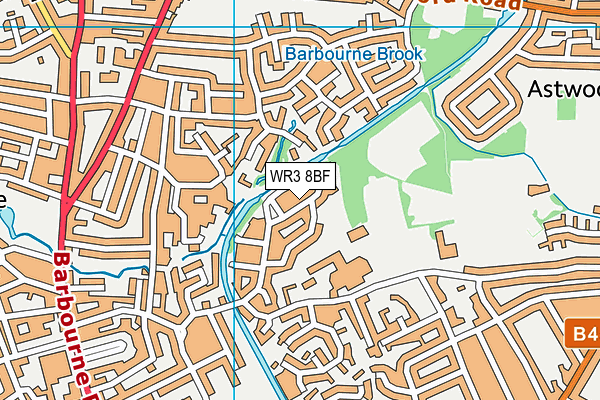 WR3 8BF map - OS VectorMap District (Ordnance Survey)