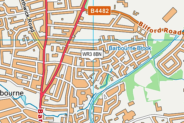 WR3 8BN map - OS VectorMap District (Ordnance Survey)