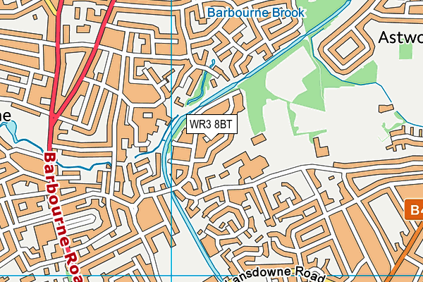 WR3 8BT map - OS VectorMap District (Ordnance Survey)