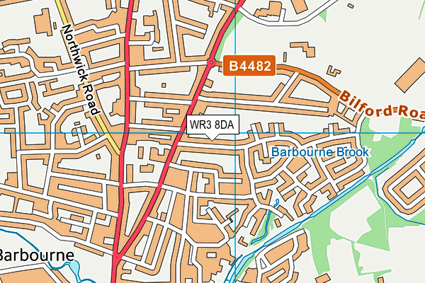 WR3 8DA map - OS VectorMap District (Ordnance Survey)