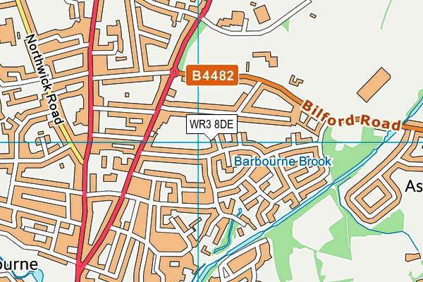 WR3 8DE map - OS VectorMap District (Ordnance Survey)