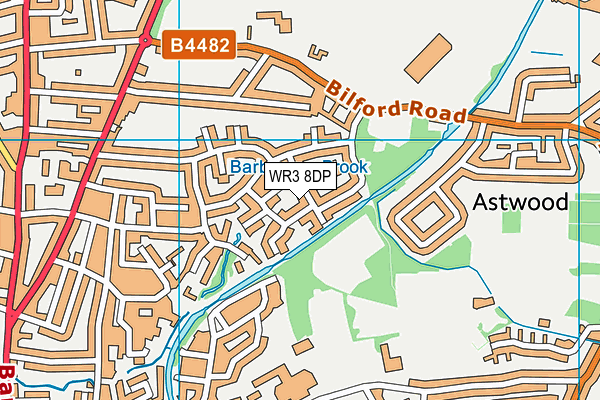 WR3 8DP map - OS VectorMap District (Ordnance Survey)